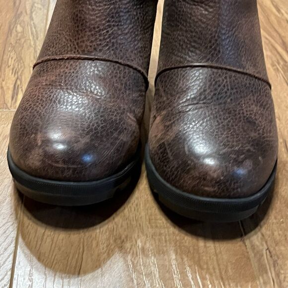 SOREL Joan of Arctic Wedge II Women's 8.5 Chelsea Boots Brown Leather NL3346-282 - Picture 5 of 7